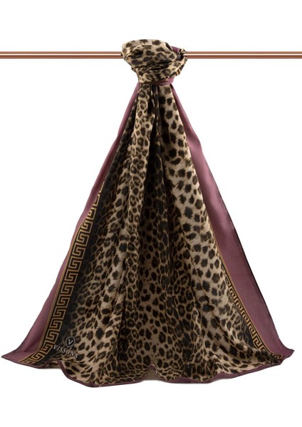 Lüks Medine Barok Bardürlü Leopar Desenli Bej - Gül Kurusu Renkli 75X195 Kırışmaz Şal Moss Krep Dikiş Tipi Italyan Dikişli fiyatları