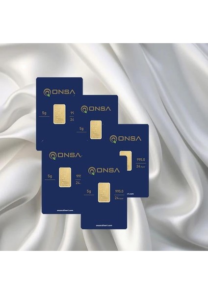 5 Adet 5 gr 24 Ayar Onsa Gram Altın