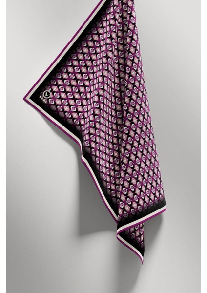 Twill Çıtır Desenli Mürdüm Renkli 90X90 Eşarp (Ipek Içermez) Kenar Dikiş Şekli El Dikişli fırsatları