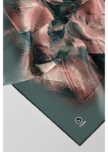 Twill Fırça Efektli Desenli Mint Yeşili Renkli 90X90 Eşarp (Ipek Içermez) Kenar Dikiş Şekli El Dikişli fiyatları