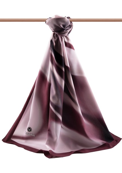 Lüks Medine Ipeği Dalga Desenli Pudra - Şarabi Renkli 75X195 Kırışmaz Eşarp Moss Krep Dikiş Tipi Italyan Dikişli fiyatları