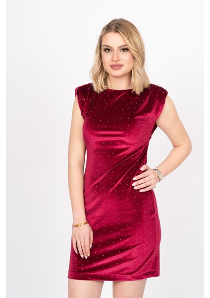 Velvet Crystal Glow Dress – Kadife Taş Detaylı Luxe Gece Elbisesi 50350 fiyatları