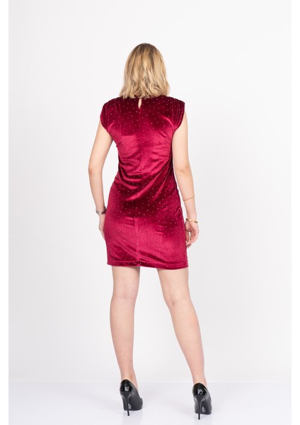 Velvet Crystal Glow Dress – Kadife Taş Detaylı Luxe Gece Elbisesi 50350 indirimleri