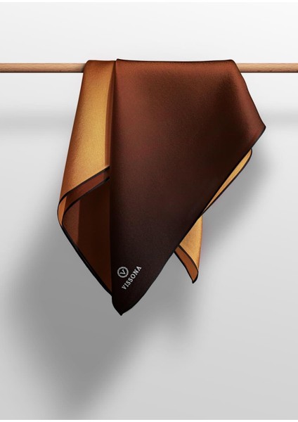 %100 Twill Ipek Degrade Desenli Taba Renkli 90X90 Eşarp Dikim Şekli : El Dikişi indirimleri