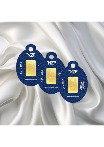 3 Adet 1 gr 24 Ayar Nizipli Gram Altın