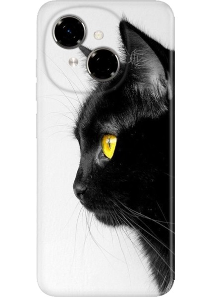 Tecno Spark Go 1 Kılıf Desenli Baskılı Tpu Rubber Kapak Kedi Bakışı