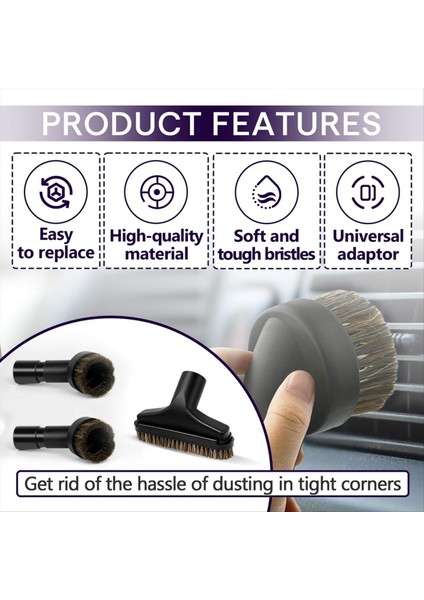 At Kılı Fırçası Vakum Ataşmanı Seti - Yuvarlak Vakum Ataşmanları - Yer Fırçası Ataşmanı - 1 1/4 Inç Adaptör Dahil (Yurt Dışından) fırsatları