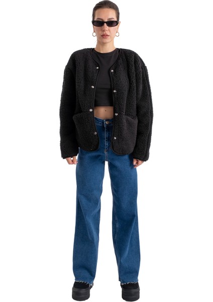 Peluş Çıtçıtlı Ceket - C601 fırsatları