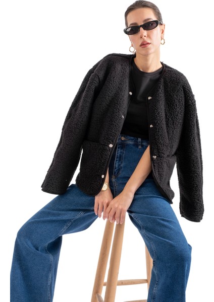 Peluş Çıtçıtlı Ceket - C601