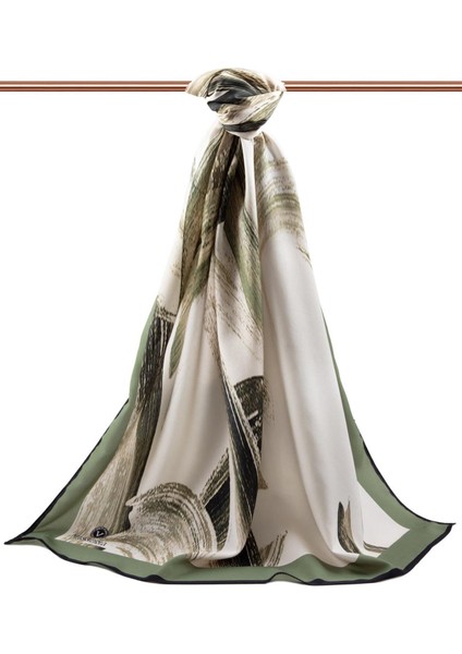 Lüks Medine Ipeği Fırça Desenli Haki Renkli 75X195 Kırışmaz Şal Moss Krep Dikiş Tipi Italyan Dikişli fiyatları