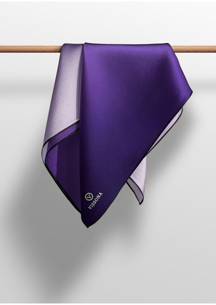 %100 Twill Ipek Degrade Desenli Mor Renkli 90X90 Eşarp Dikim Şekli : El Dikişi indirimleri