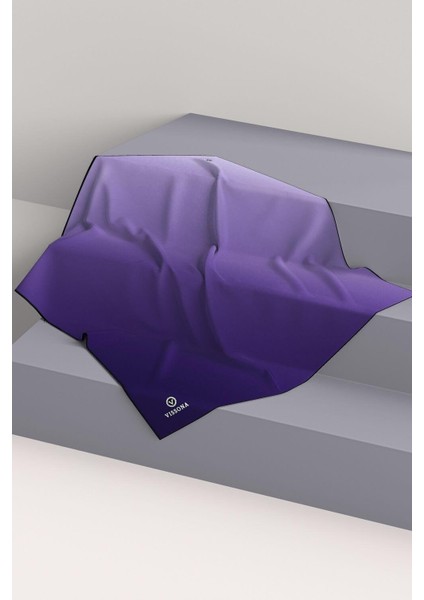 %100 Twill Ipek Degrade Desenli Mor Renkli 90X90 Eşarp Dikim Şekli : El Dikişi