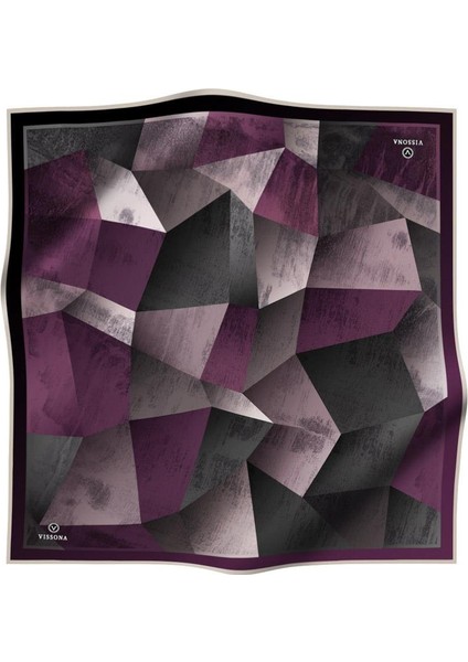 %100 Twill Ipek Geometrik Desenli Gri - Gül Kurusu Renkli 90X90 Eşarp Dikim Şekli : El Dikişi fiyatları