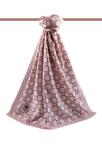 Lüks Medine Ipeği Monogram Desenli Sütlükahve Renkli 75X195 Kırışmaz Şal Moss Krep Dikiş Tipi Italyan Dikişli fiyatları