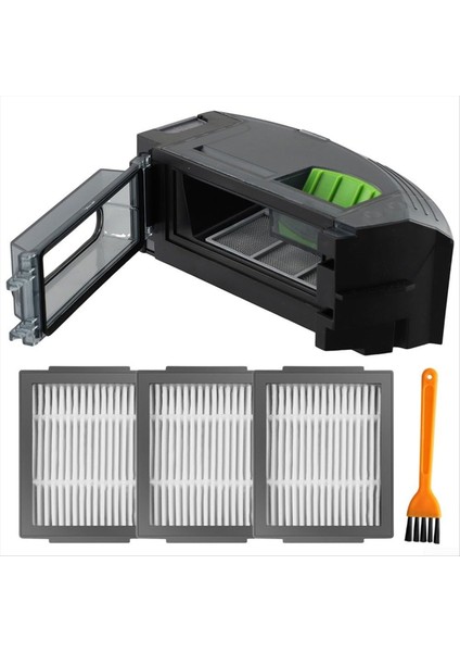 Roomba Için Yedek Toz Kutusu I1+ I3+ I4+ I6+ I7+ I8+ E5 E6 E7 Serisi Filtreli Robot Süpürge Temizleme Fırçası (Yurt Dışından)
