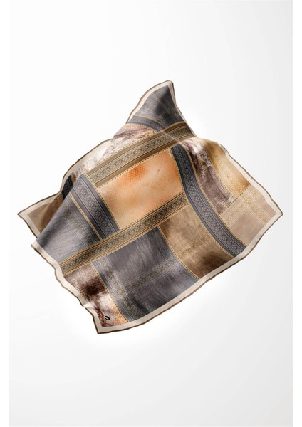 Twill Dokulu ve Geometrik Desenli Gri Renkli 90X90 Eşarp (Ipek Içermez) Dikim Şekli : El Dikişi fırsatları