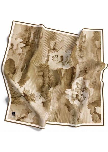 Twill Batik Desenli Hardal Renkli 90X90 Eşarp (Ipek Içermez) Dikim Şekli : El Dikişi