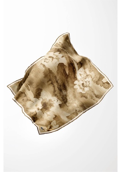 Twill Batik Desenli Hardal Renkli 90X90 Eşarp (Ipek Içermez) Dikim Şekli : El Dikişi modelleri