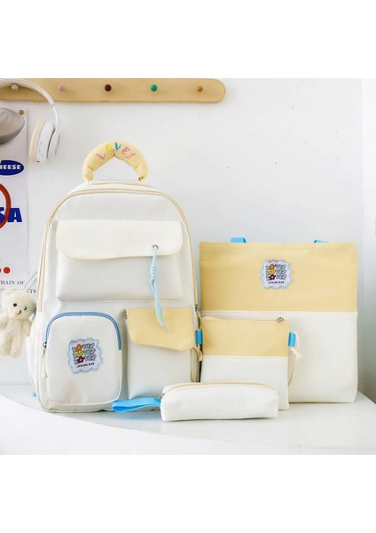 Özel Logo Ilköğretim Öğrencileri Öğretmen Çantası Sanat Çantası Çocuk Taşınabilir Titreme Çantası | Ingiliz - Stil Omuz/crossbodcolor: Beyaz/boyut: 15 Inç (Yurt Dışından)