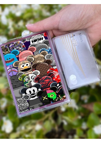 Social Mickey Desenli Universal Şeffaf Pasaport Kılıfı Model Tüm Ülke Pasaportlarına Uygun