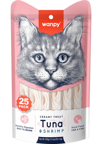 Wanpy Ton&Karides 25*14 gr Krema Kedi Ödülü RAC-050 fırsatları