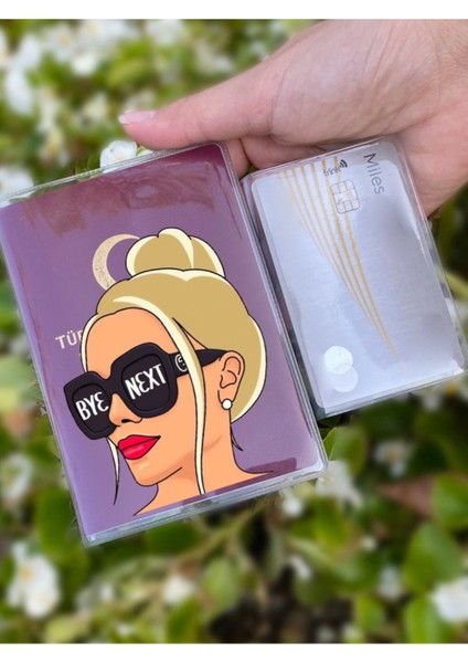 Bye Next Desenli Universal Şeffaf Pasaport Kılıfı Model Tüm Ülke Pasaportlarına Uygun