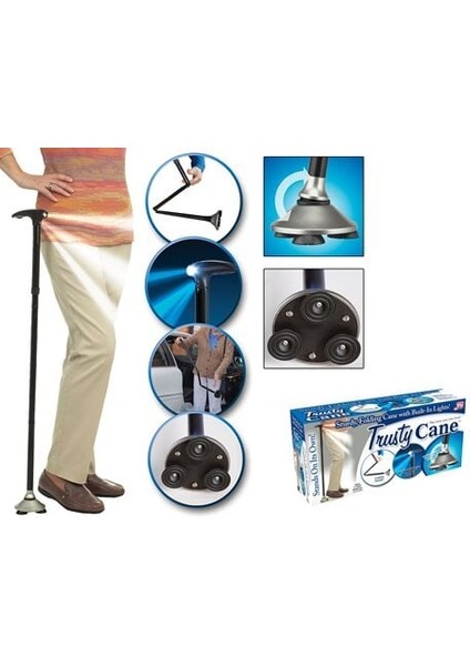 Trusty Cane Güvenilir Katlanabilir Işıklı Baston