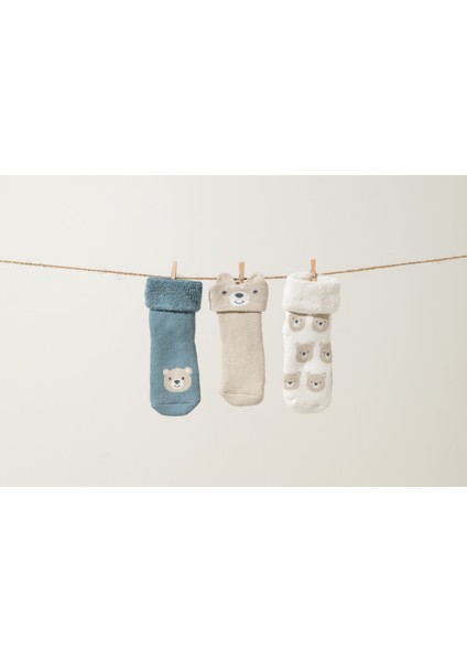 Teddy Unisex Yenidoğan 3'lü Çorap