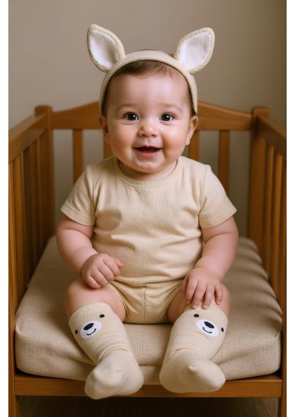 Teddy Unisex Yenidoğan 3'lü Çorap fırsatları