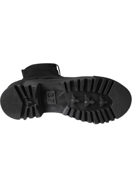 Yazkış Kadın Siyah Mat Cilt Bağcıklı Fermuaralı 18CM Bilekboyu Düz Termo Taban Postal Bot fırsatları