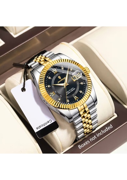 Poedagar Kadın Kol Saati Paslanmaz Çelik Gövde Titanyum Kasa Su Geçirmez Mekanizma Altın-Yeşil Renk fırsatları