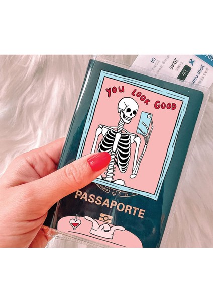 Tüm Ülke Pasaportları ile Uyumlu Şeffaf Pvc Cepli Pasaport Kılıfı Kabı - Youlookgood