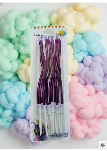 Dalgalı Mum Kadife Mor 12'li Paket 16 cm fiyatları