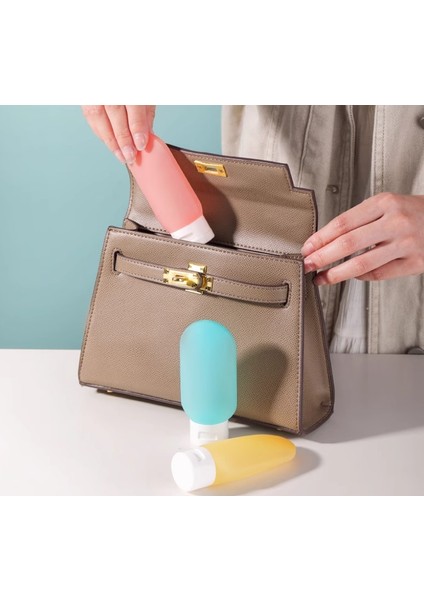 Seyahat Tipi Doldurulabilir Krem Şampuan Kutusu 3 Lü Set