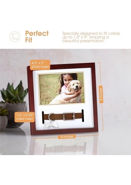 Pet Yaka Hatıra Çerçevesi, Evcil Hayvan Anıtı Resim Çerçevesi, Evcil Hayvan Sahibi Ev Dekoru, Kedi Veya Köpek Hatırası, 3 "x 4.5" Fotoğraf Ekleme, Duvara Montaj ve Masa Üstü Çerçeve, Espresso