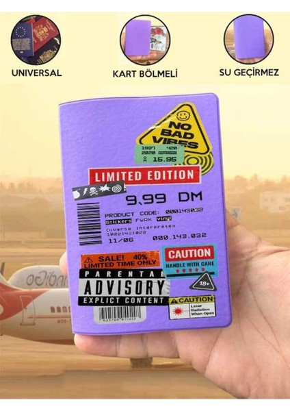 Tüm Ülke Pasaportlarına Uyumlu Limited Mor Vinleks Pasaport Kılıfı Kabı fırsatları