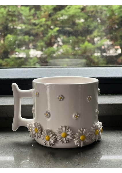 Büyük Boy 420ML Papatya Temalı Kupa