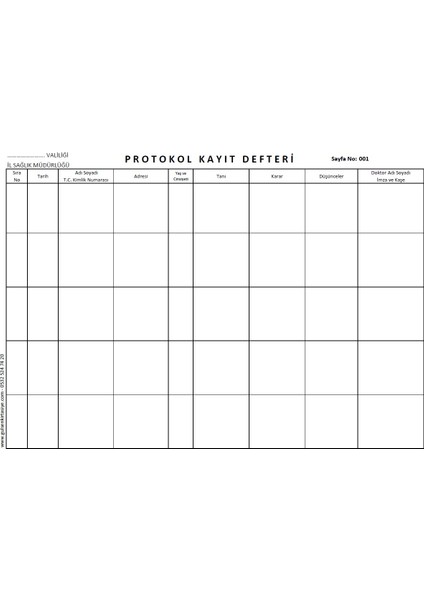 Hasta Protokol Kayıt Defteri 001 - 400 Numaralı -Spiralli fiyatları