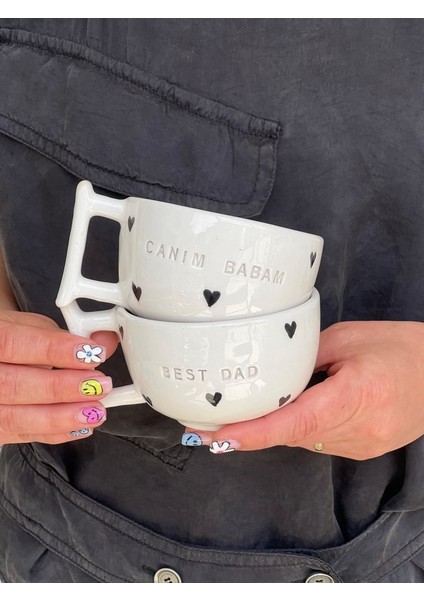 decor Özel Kalpli Best Dad Kupa modelleri
