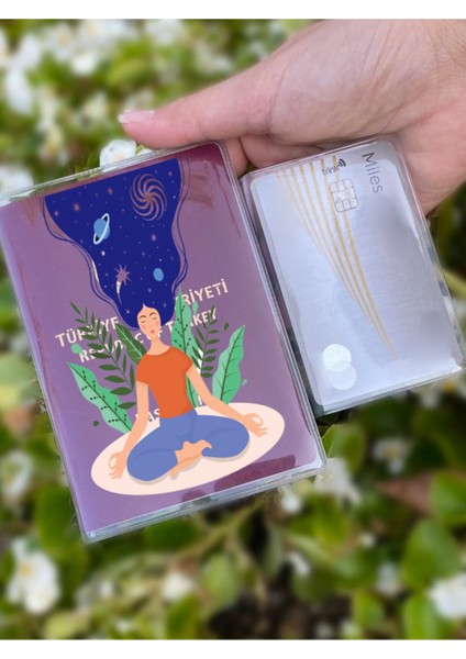 Yoga Desenli Universal Şeffaf Pasaport Kılıfı Model Tüm Ülke Pasaportlarına Uygun