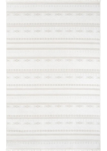 Seyran Halı Sahra 15502 Kemik Akrilik Pamuk Taban Modern Salon Koridor Halısı Yolluk