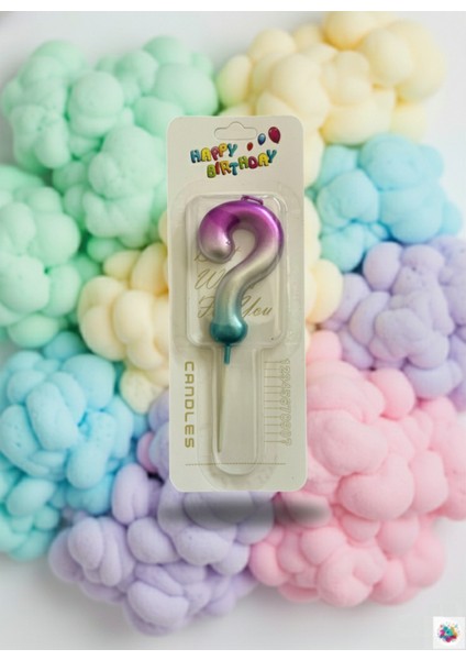 Degrade Renkli Soru Işareti Mum Cinsiyet Partisi Mum