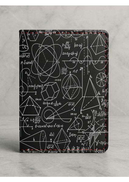 Ruhsat Koruyucu Baskılı Kart Bölmeli Siyah Vinlex Deri Ruhsat Kabı Kılıfı Element