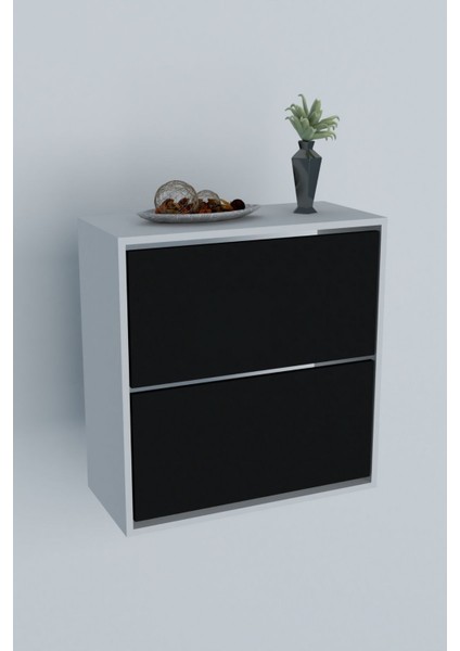 2 Kapaklı Kayar Raflı Ayakkabılık Siyah modelleri