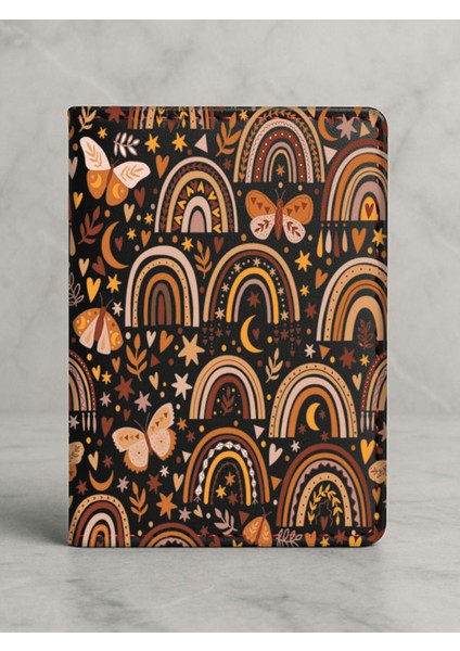 Ruhsat Koruyucu Baskılı Kart Bölmeli Siyah Vinlex Deri Ruhsat Kabı Kılıfı Mutluluk Ormanı