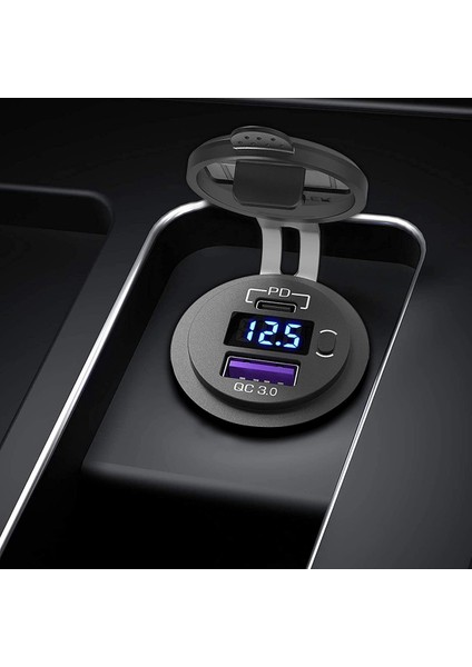 Araç Çift USB Şarj Cihazı Hızlı Şarj Qc 3 0 &amp Pd USB Şarj Cihazı Soket Adaptörü Kamyonlar Için Switch Voltmetre Rv Motosiklet (Yurt Dışından) fırsatları