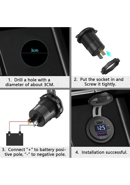 Araç Çift USB Şarj Cihazı Hızlı Şarj Qc 3 0 &amp Pd USB Şarj Cihazı Soket Adaptörü Kamyonlar Için Switch Voltmetre Rv Motosiklet (Yurt Dışından) indirimleri