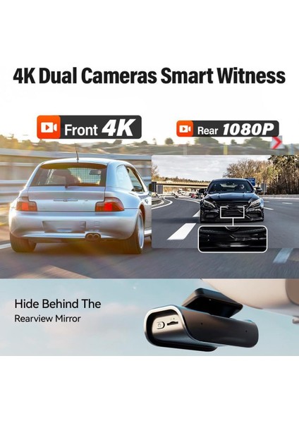 Araba Dash Cam Çift Ön 4K Arka Çizgi Kamera Ekran Yok Wifi Mobil Internet Otomobil Kamera Dvr 64G Tf Kart 4K+WIFI+64G (Yurt Dışından) modelleri