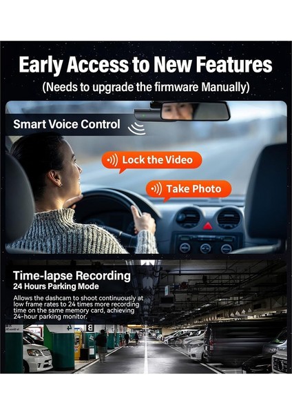 Araba Dash Cam Çift Ön 4K Arka Çizgi Kamera Ekran Yok Wifi Mobil Internet Otomobil Kamera Dvr 32GTF Kart 4K+WIFI+32G (Yurt Dışından) indirimleri