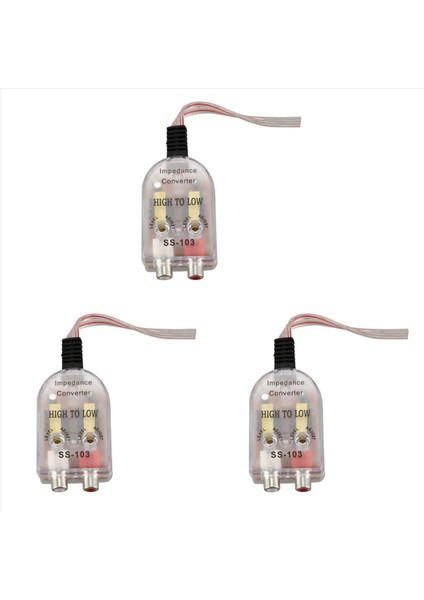 3x Araçlar Otomatik Araç Yüksek Ila Düşük Empedans Dönüştürücü Adaptör Hoparlör Rca Hattına Hoparlör (Yurt Dışından)